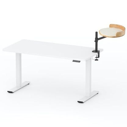 FLEXISPOT EN2 55"x28" Standing Desk with Solid Wood Cat Bed, White - color: White Top + White Frame, size: 55x28 | Cat Bed