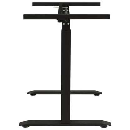 Bopdu Manual Height Adjustable Standing Computer Desk Home Office, Writing Table Gamer Workstation Study Desk Frame Hand Crank Black