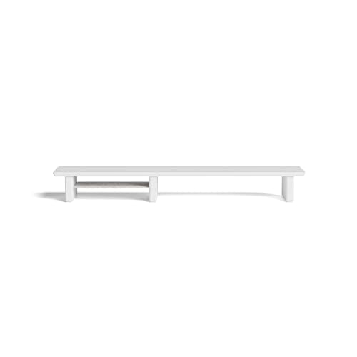 Raico Desk Cockpit Shelf Monitor Stand System Dual Screen Setup Wood Large Desk Accessory Organizer Unit (Matte White, Medium v2 | 36 Inches) - color: Matte White, size: Medium v2 | 36 Inches
