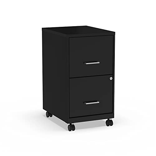Staples 2-Drawer Vertical File Cabinet, Letter Size, Lockable, Black - color: Black, style: 1 Pack