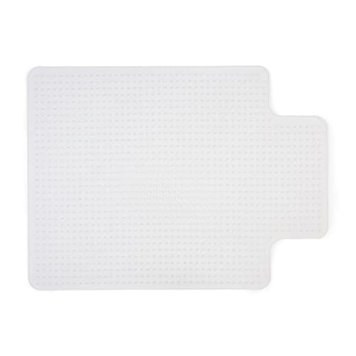 Staples Office Chair Mat, Clear, 48x36 Inch, Low-Pile Carpet, with Lip | Extended under-desk coverage and smooth glide for carpeted office floors. - size: 36" x 48", style: Low-Pile