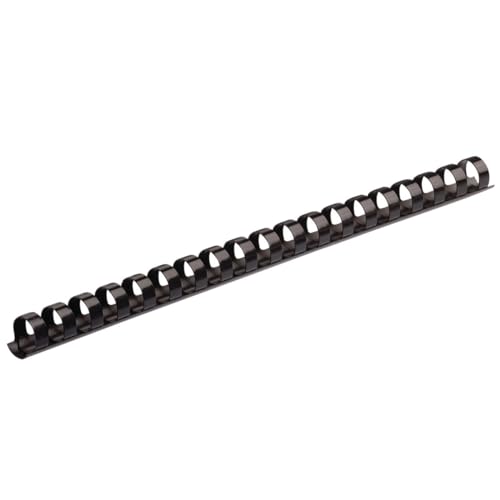 Fellowes A4 8 mm Plastic Binding Combs for Comb Binding Machine, Binds 21 to 40 Pages, Black, Pack of 25 - color: Black, size: 8mm