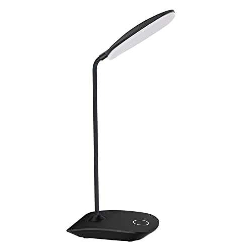 DEEPLITE LED Desk Lamp with Flexible Gooseneck 3 Level Brightness, Battery Operated Table Lamp 5W Touch Control, Compact Portable lamp for Dorm Study Office Bedroom, Eye-Caring and Energy Saving - color: Black, size: 1 Pack