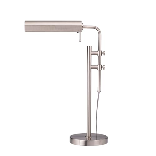 O'Bright Aurora LED Pharmacy Desk Lamp - Swing Arm, Industrial Design for Reading, Crafting, Work,10W LED, Adjustable Height 18.5-24.5 inches - Ideal for Living Room, Bedside, Office, Brushed Nickel - color: Brushed Nickel