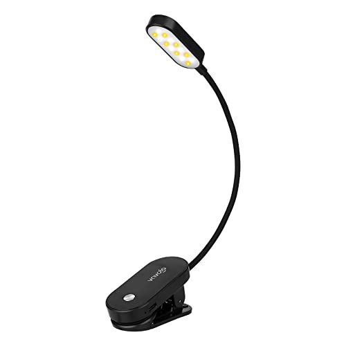 VAVOFO Rechargeable Book Light, 14 LEDs Eye Care Clip On Amber Reading Light for Bookworms Reading in Bed with 9 Colors 9 Brightness(Black) - color: Black