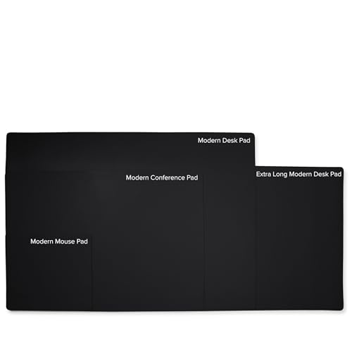 Leatherology Modern Mouse Pad - Full Grain Leather - 8" H x 9" W - Black - color: Premium Black