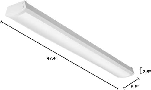 Lithonia Lighting 4' Low-Profile LED Wraparound Light Fixture, 3000K, 120V | 48-Inch LED Flush Mount Ceiling Light, 3000K Warm White Color Temperature, 120V (FMLWL 48 830) - color: 3000K Warm White, size: 48 inches, style: 120V