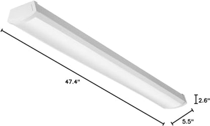 Lithonia Lighting 4' Low-Profile LED Wraparound Light Fixture, 3000K, 120V | 48-Inch LED Flush Mount Ceiling Light, 3000K Warm White Color Temperature, 120V (FMLWL 48 830) - color: 3000K Warm White, size: 48 inches, style: 120V
