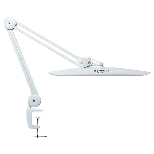 LED Desk Lamp with Clamp,Dimming Task Lamp for Reading Desktop Office Workbench Table Architect Sewing Study Home Craft,Bright 117PCS LEDs,2200 Lumens 20 Inch Metal Swivel Arm Work Lamp(White) - size: WHITE-NonCCT-Non Protective