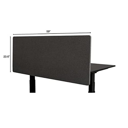 Stand Up Desk Store ReFocus Clamp-on Acoustic Desk Divider Privacy Panel that Reduces Noise and Visual Distractions (Ash Gray, 59" x 23.6") - color: Ash Gray, size: 60" X 24"