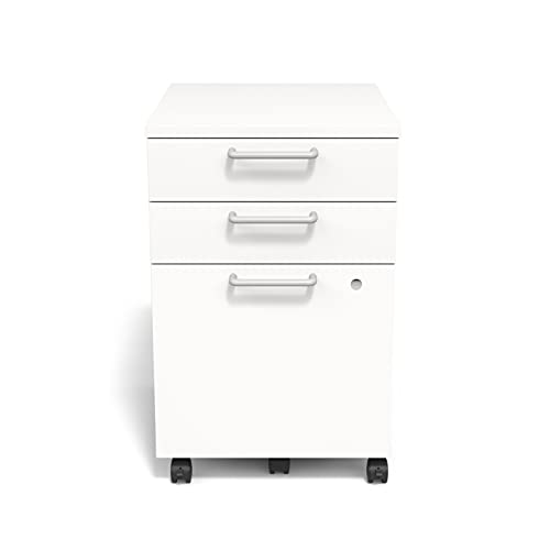 Staples Essentials 3-Drawer Vertical File Cabinet, Letter & Legal Size Documents, Lockable & Mobile, 21.3" D x 15.6" W x 24.3" H, White - size: 1 Pack, style: White