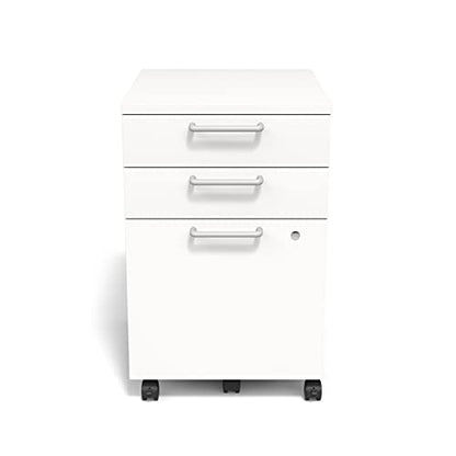 Staples Essentials 3-Drawer Vertical File Cabinet, Letter & Legal Size Documents, Lockable & Mobile, 21.3" D x 15.6" W x 24.3" H, White - size: 1 Pack, style: White