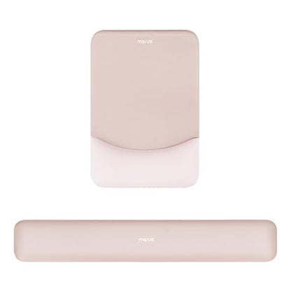 MOSISO Wrist Rest Support Mouse Pad & Keyboard Set, Apricot | Rectangular Ergonomic Mousepad, Non-Slip Base, Home/Office Pain Relief & Easy Typing, Neoprene Cloth & Raised Silicone Lining - color: Apricot