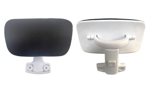 Universal Office Chair Headrest Attachment | Adjustable Desk Chair Mesh Neck Pillow | Soft Computer Armchair Head Rest | Easy to Install (Black (White Back),clamp Inner Diameter 1.18"/3 cm) - color: Black (White Back), size: clamp inner diameter 1.18"/3 c