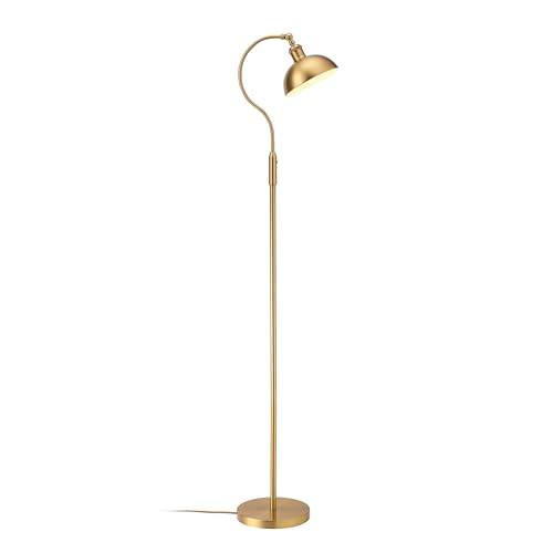 O’Bright Heritage - Banker’s Floor Lamp, 3-Level Touch Dimming, Adjustable Tilt Shade, Removable Lampshade Design, E26 Socket with 6W Dimmable LED Bulb, Gold Metal Shade, Antique Brass - color: Antique Brass