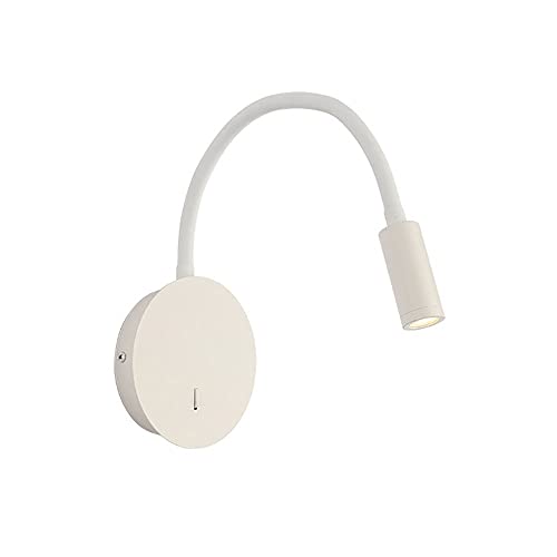 Bedside Reading Light Modern Wall Lamp, Hardwired Wall Sconce with Switch, LED Headboard Lighting Fixture, Flexible Gooseneck Wall Lights for Bedroom Office Studio Hotel - color: White-6000k