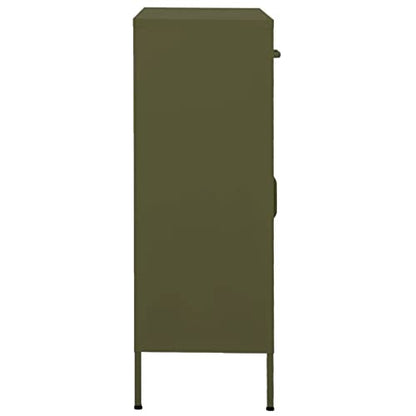 Steel Storage Cabinet with 2 Drawers and Adjustable Shelf, Olive Green Metal Organizer for Living Room and Office, 31.5 x 13.8 x 40.0 Inches - color: Olive Green