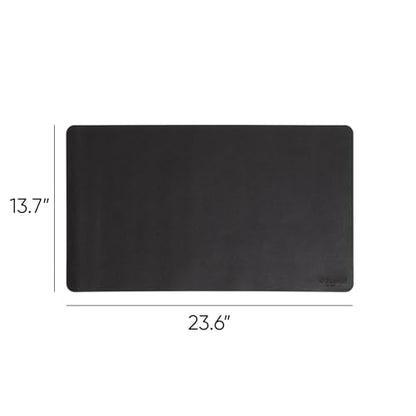 Smead Vegan Leather Desk Pad Mat, Office Desk Mat, Small, Charcoal Gray | Waterproof desk pad protector, writing mat and desk blotter. Non-slip suede grips under a laptop, keyboard and mouse. - color: Charcoal Gray, size: 13.7" x 23.6"