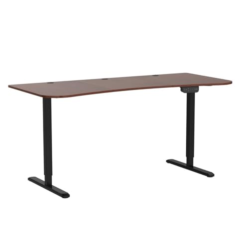 VIVO Dark Walnut 63 x 32 in Standing Desk, DESK-KIT-2EBD - color: Dark Walnut Top / Black Frame, size: 63 x 32 inch