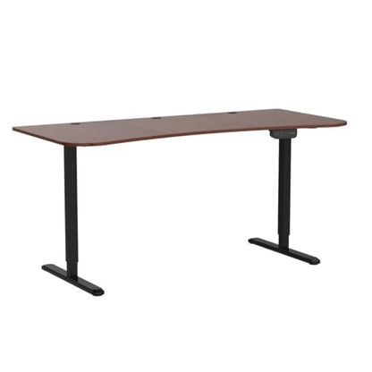VIVO Dark Walnut 63 x 32 in Standing Desk, DESK-KIT-2EBD - color: Dark Walnut Top / Black Frame, size: 63 x 32 inch