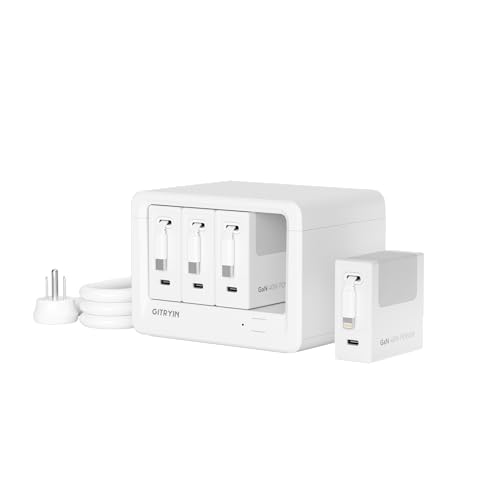 Gitryin 12-in-1 Desktop Charging Station, 160W USB Retractable GaN Charger - size: With 3 Type-C Chargers and 1 Lightning Charger