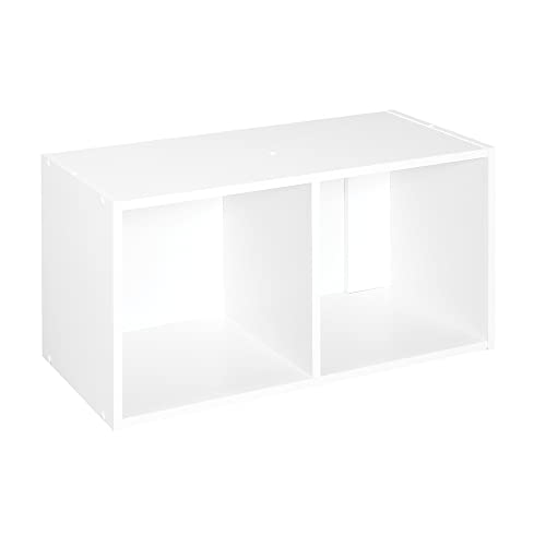 ClosetMaid Cubeicals 2 Cube Storage Shelf Organizer Bookshelf, Stackable or Hanging Wall Mount, Easy Assembly, White Wood Finish - color: White, size: 2-Cube