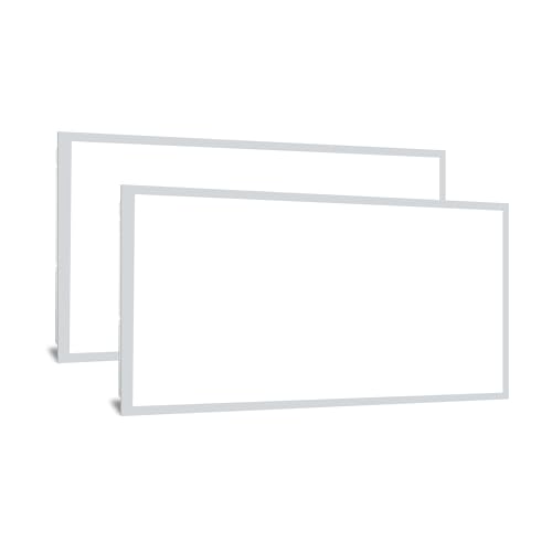 hykolity 2x4 LED Flat Panel Light,30W/40W/50W Dimmable,Drop Ceiling 2 Pack | Selectable Watts 0-10V Dimmable 5000K Daylight 6500LM ETL Recessed Light for Office Classroom Garage Replaces 3-Lamp Fixture