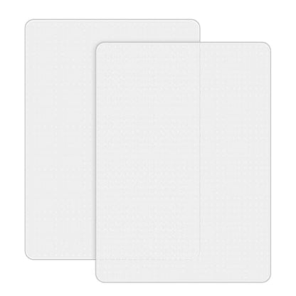 2 Pack Office Chair Mat for Carpets, 48" x 30" Clear Heavy Duty Plastic Floor Protector for Low Pile Carpeted Floors, Under Desk Computer Chair Mat for Home Office, Easy Glide and Flat Without Curling - size: 2PCS 48" X 30"