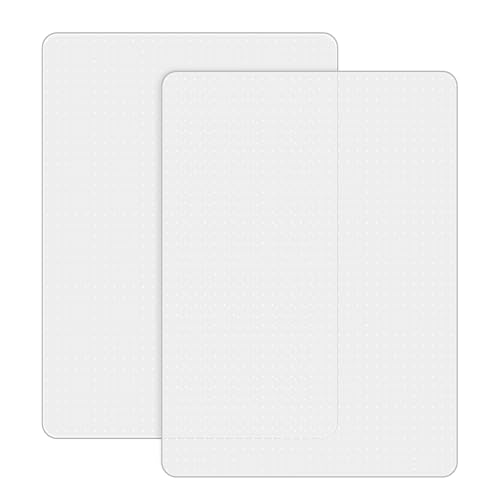 2 Pack Office Chair Mat for Carpets, 48" x 36" Clear Heavy Duty Plastic Floor Protector for Low Pile Carpeted Floors, Under Desk Computer Chair Mat for Home Office, Easy Glide and Flat Without Curling - size: 2PCS 48" X 36"