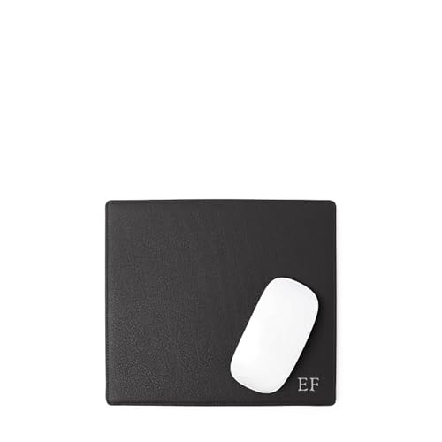 Leathology Classic Mouse Pad - Full Grain Leather - Black Onyx | Desk Pad with Microsuede Bottom – Ergonomic, Durable & Stylish Workspace Accessory - color: Black Onyx, size: 9.1" x 8.2"