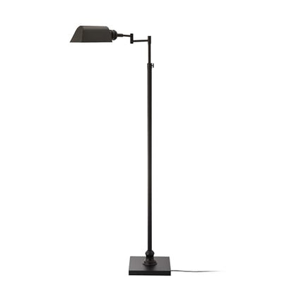 O’Bright Arcadia - Pharmacy Floor Lamp, Full Range Dimming, Swing Arm Task Lamp, E26 Socket, Bulb Replaceable, Adjustable Height 47” to 55”, 360° Rotatable Shade, All-Metal Design, Black - color: Black