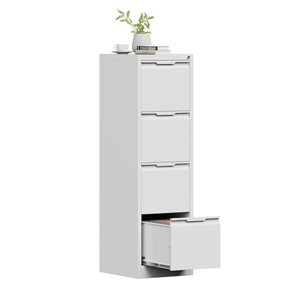 4 Drawer File Cabinet with Lock, Filing Cabinets for Home Office - color: White, size: 4 Drawer - Vertical