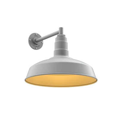 11" Straight Arm Barn Light Outdoor | Farmhouse | Modern Gray/Brass - color: Modern Gray / Brass, size: 11" Straight Arm