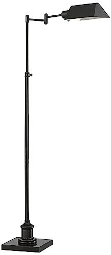 Jenson Adjustable Height Bronze Swing Arm Pharmacy 54" Tall Floor Lamp | Traditional Farmhouse Standing Base Dark Metal Bright Downward Light for Living Room Reading House Bedroom - color: Bronze