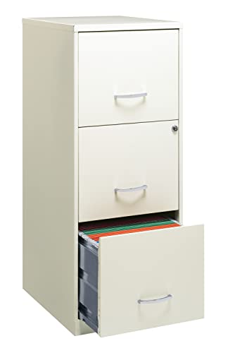 3 Drawer Vertical File Cabinet with Lock, Pearl White