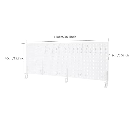 Desk Divider for Office, Desk Privacy Panels Tabletop Partition with 4 Boards & 3 Clamps, Clamp On Privacy Screen Shield for Office Counter, L46.5*H15.7in (White)