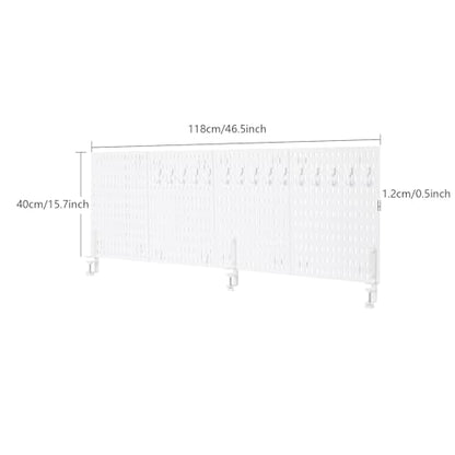 Desk Divider for Office, Desk Privacy Panels Tabletop Partition with 4 Boards & 3 Clamps, Clamp On Privacy Screen Shield for Office Counter, L46.5*H15.7in (White)