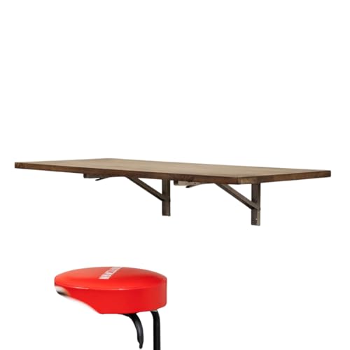 StoreYourBoard Wall Mounted Folding Workbench, 40x18 in, Holds 200 lbs - color: 40"x18" - Dark Wood | Stainless Steel Brackets