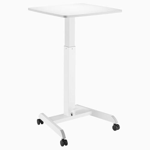 Desky Zero Pedestal Stand Up Desk White - color: White
