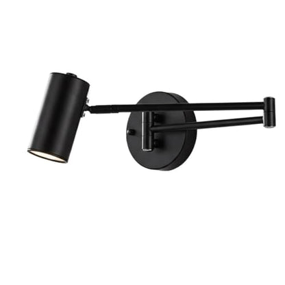 Adjustable Swing Arm Wall Sconce, Metal Folding Wall Lamp, GU10 Task Wall Light Fixture for Bedside Reading, Home Office, Study, Bedroom, Modern Wall Mounted Light Home Parlor(Black) - color: Black