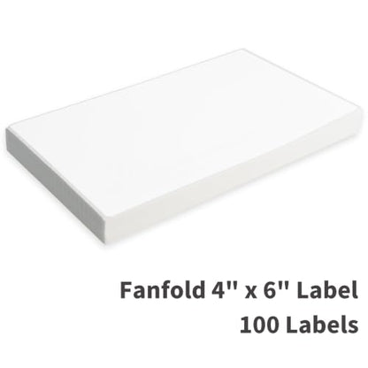 L LIKED 100 4x6 Thermal Labels Fanfold, Direct Thermal Shipping Labels - Perforated and Strong Adhesive - size: 100 Labels
