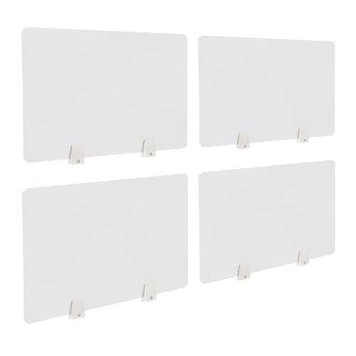 4PCS Desk Dividers Office Partitions, Privacy Desk Panel Protective, Acrylic Plexiglass Shield with Clamps for Offices Schools Call Centers - 23.6”L X15.8”W - color: Frosted