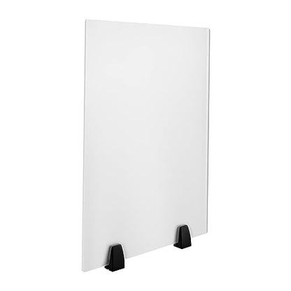 24×18Inch Dual Frosted Glass Desk Divider, 2 Pack Acrylic Desk Privacy Panel Office Partitions Clamp-on Desk Privacy Divider for Home School Classroom Teacher Supplies