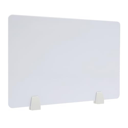 4PCS Divider Privacy Desk Panel,Table Mount Freestanding Desk Divider Acrylic Panel Holder with Clamps for Office, School- 4mm Thick,23.6"x15.8" (White) - color: White