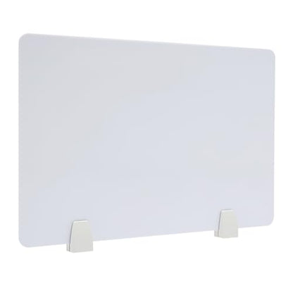 4PCS Divider Privacy Desk Panel,Table Mount Freestanding Desk Divider Acrylic Panel Holder with Clamps for Office, School- 4mm Thick,23.6"x15.8" (White) - color: White