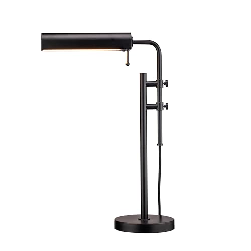 O'Bright Aurora LED Pharmacy Desk Lamp - Swing Arm, Industrial Design for Reading, Crafting, Work,10W LED, Adjustable Height 18.5-24.5 inches - Ideal for Living Room, Bedside, Office - Black - color: Black