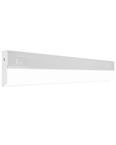 21” LED Direct Wire Under Cabinet Light with On/Off Switch - Dimmable LED Lights for Kitchen - Selectable CCT 2700K-5000K, 612-648 Lumens, 9W - UCB Hardwired Under Cabinet Lighting by NICOR Lighting - size: 21, style: Switch