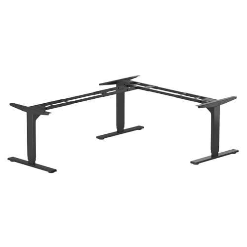 PROGRESSIVE AUTOMATIONS Standing Desk Corner Frame - Adjustable Height and Width Legs with Triple Electric Motors for Home Office L Shaped Desk FLT-05 Grey - color: Grey, size: Triple Motor 330 lbs