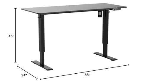 farexon 55x24 Inch Electric Standing Desk with Mouse Pad, Black - color: Black, size: 55 x 24''