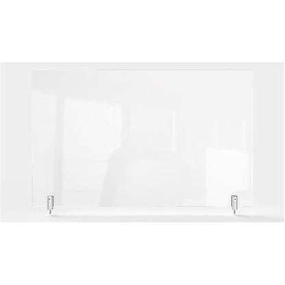 Pemberly Row Clear Plastic Partition Extender, 18"x29", Durable Design with Screw Installation, Transparent Panel for Privacy and Lighting, Modern Office Divider